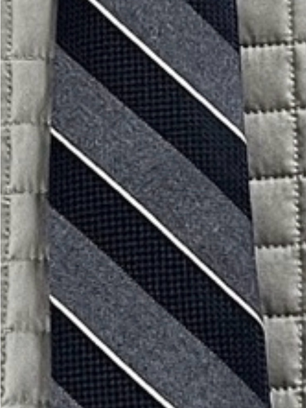 Michael Kors Navy and Gray Diagonal Stripe Tie